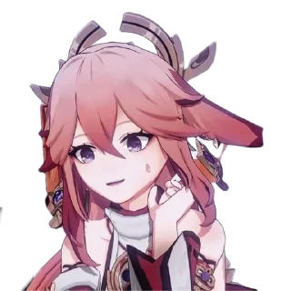 😥 emoji Cute Yae Miko by @peach_artworld Telegram sticker 15 of 23