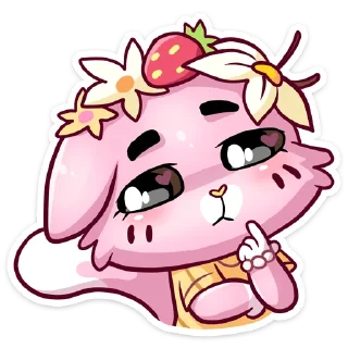 🤔 emoji @TgSticker Клубничная Ванилька без текста Telegram sticker 11 of 49