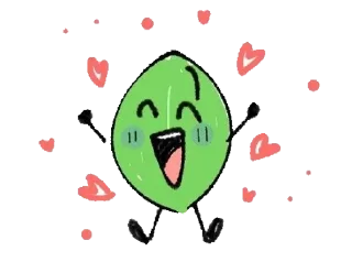 Sticker from leafy BFB/BFDI 2 @sun_yo0