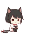 😐 emoji dog&cat(catgirl side) Telegram sticker 16 of 81