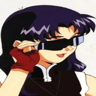 😎 emoji Misato katsuragi Telegram sticker 10 of 39