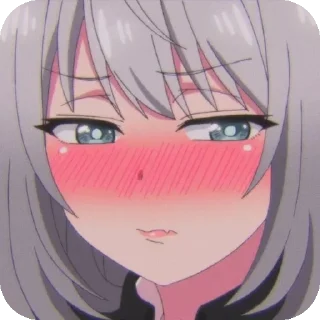 😳 emoji Anime girls shy Telegram sticker 24 of 73