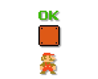 🆗 emoji Mario: 8 bit Telegram sticker 10 of 24