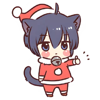 👍 emoji Чёрный зимний кот @Nyasticks Telegram sticker 9 of 41