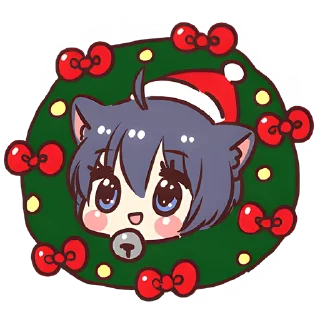 🎊 emoji Чёрный зимний кот @Nyasticks Telegram sticker 3 of 41