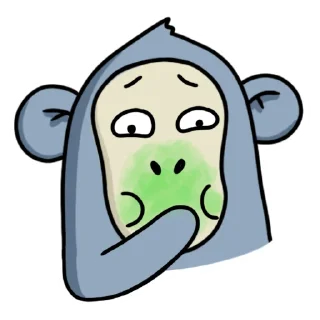 🤢 emoji Обезьянка Mono Telegram sticker 15 of 33