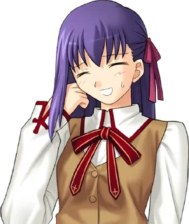 😅 emoji Fate/stay night — Sakura Matou Telegram sticker 11 of 79