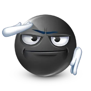 🫡 emoji black . Telegram sticker 5 of 51