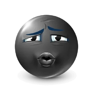 😏 emoji black . Telegram sticker 15 of 51