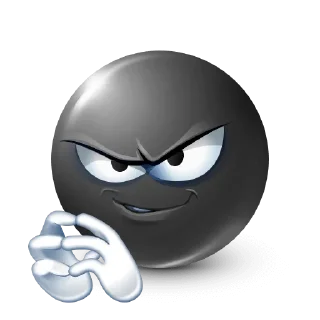 😏 emoji black . Telegram sticker 7 of 51