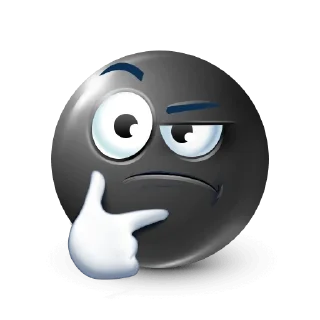 🤔 emoji black . Telegram sticker 23 of 51