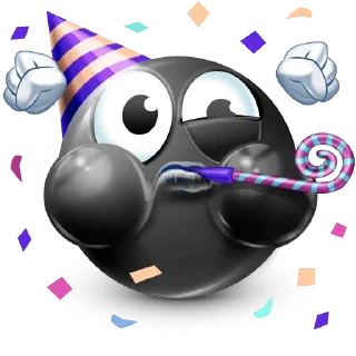 🎉 emoji black . Telegram sticker 17 of 51