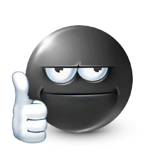 👍 emoji black . Telegram sticker 21 of 51