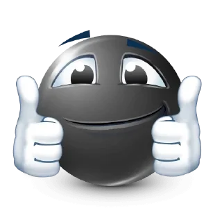 👍 emoji black . Telegram sticker 19 of 51