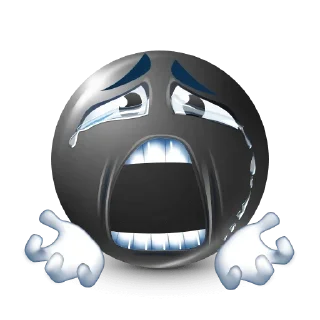 😭 emoji black . Telegram sticker 14 of 51