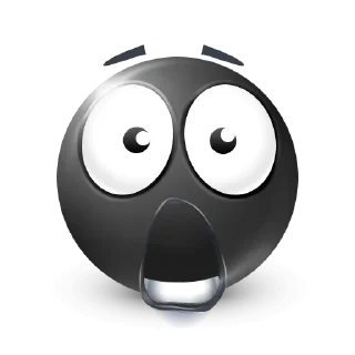 😲 emoji black . Telegram sticker 24 of 51