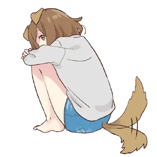 😞 emoji Dog Girl @jp_stickers Telegram sticker 15 of 41