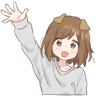 👋 emoji Dog Girl @jp_stickers Telegram sticker 7 of 41