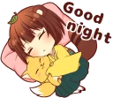 😴 emoji Tanuki & Fox girl :: @line_stickers Telegram sticker 15 of 40