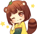 😜 emoji Tanuki & Fox girl :: @line_stickers Telegram sticker 13 of 40