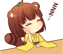 😪 emoji Tanuki & Fox girl :: @line_stickers Telegram sticker 17 of 40