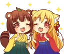 😀 emoji Tanuki & Fox girl :: @line_stickers Telegram sticker 1 of 40