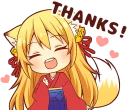 😄 emoji Tanuki & Fox girl :: @line_stickers Telegram sticker 10 of 40