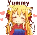 😊 emoji Tanuki & Fox girl :: @line_stickers Telegram sticker 24 of 40