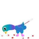 🤒 emoji Neon Pigeon Telegram sticker 11 of 25