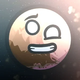 🤠 emoji ꒰ 🌘 ꒱ ᴘʟᴜᴛᴏ (шаранутый космос) Telegram sticker 14 of 35