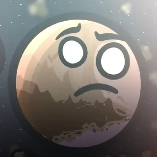 🤨 emoji ꒰ 🌘 ꒱ ᴘʟᴜᴛᴏ (шаранутый космос) Telegram sticker 10 of 35