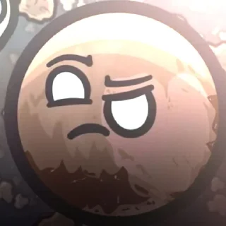 🤨 emoji ꒰ 🌘 ꒱ ᴘʟᴜᴛᴏ (шаранутый космос) Telegram sticker 24 of 35