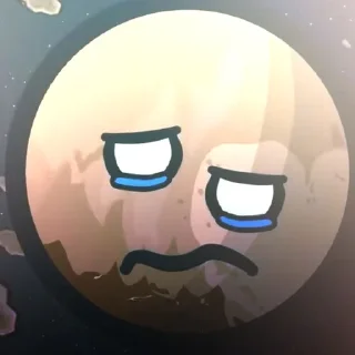 😖 emoji ꒰ 🌘 ꒱ ᴘʟᴜᴛᴏ (шаранутый космос) Telegram sticker 8 of 35