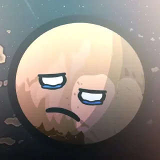 😥 emoji ꒰ 🌘 ꒱ ᴘʟᴜᴛᴏ (шаранутый космос) Telegram sticker 7 of 35