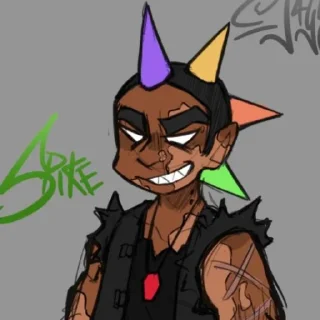 👩‍🦲 emoji Спайк: 𖥨 ! ⊹ [@Najosa_chan] Telegram sticker 22 of 28