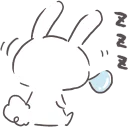 😴 emoji Rabbit sticker set :: @line_stickers Telegram sticker 5 of 40