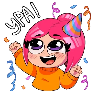 🥳 emoji Луанаааааааа!!! Telegram sticker 23 of 59