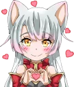 😍 emoji Shiro - White neko :: @line_stickers Telegram sticker 19 of 80