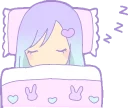 💤 emoji Good night Girl :: @line_stickers Telegram sticker 12 of 120