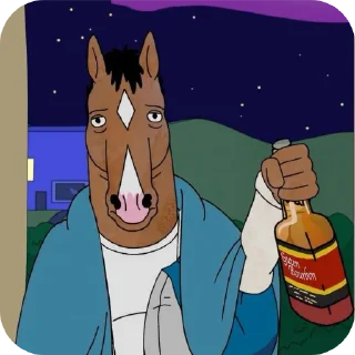 🍷 emoji BoJack HorseMan :: @fuck>off Telegram sticker 21 of 60