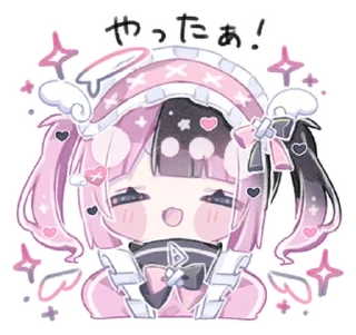 👏 emoji *.° @menheraisgod °.* 天使メイドちゃん☆ Telegram sticker 10 of 16