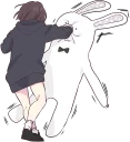 👊 emoji Menhera little girl. ENG :: @line_stickers Telegram sticker 16 of 80