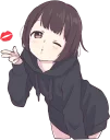 💋 emoji Menhera little girl. ENG :: @line_stickers Telegram sticker 22 of 80