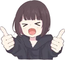 👍 emoji Menhera little girl. ENG :: @line_stickers Telegram sticker 6 of 80