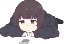 😐 emoji Menhera little girl. ENG :: @line_stickers Telegram sticker 17 of 80