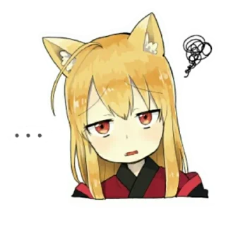 😒 emoji Маленька лисичка кіцуне Telegram sticker 13 of 40
