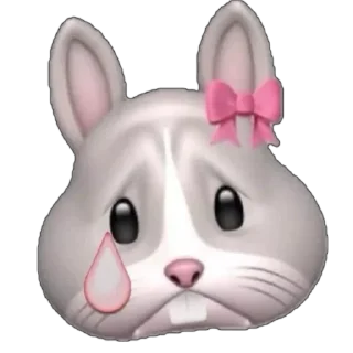 🥲 emoji Cute bunny🎀 Telegram sticker 15 of 16