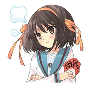 😤 emoji @kiwiys The Melancholy of Haruhi Suzumiya Telegram sticker 11 of 37