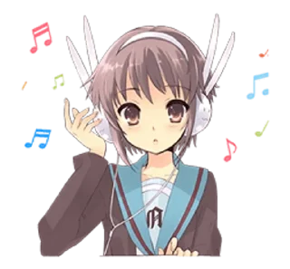 🎧 emoji @kiwiys The Melancholy of Haruhi Suzumiya Telegram sticker 23 of 37