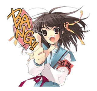 🔫 emoji @kiwiys The Melancholy of Haruhi Suzumiya Telegram sticker 18 of 37